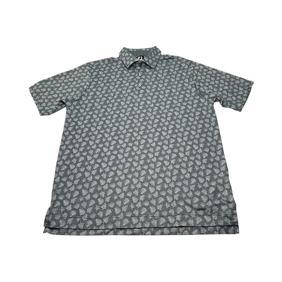 FootJoy Other - Men's FootJoy Shadow Palm Print Lisle Performance Golf Polo Large Ink Dusk Blue